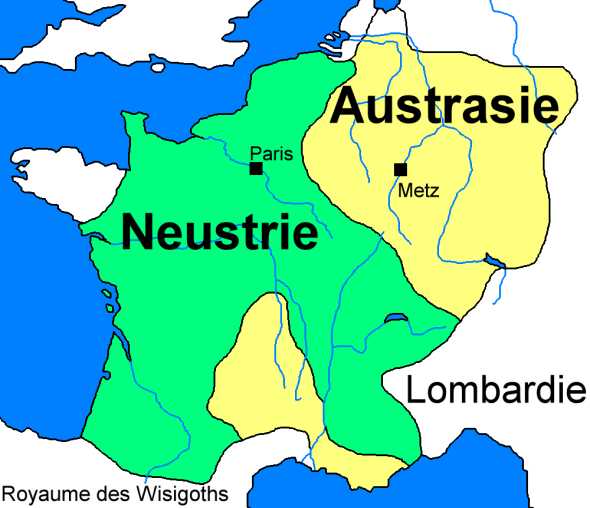 Partage  la mort de Dagobert Ier
